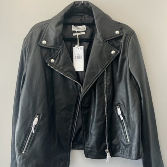Mango Jackets & Blazers - MNG Black Leather Jacket
